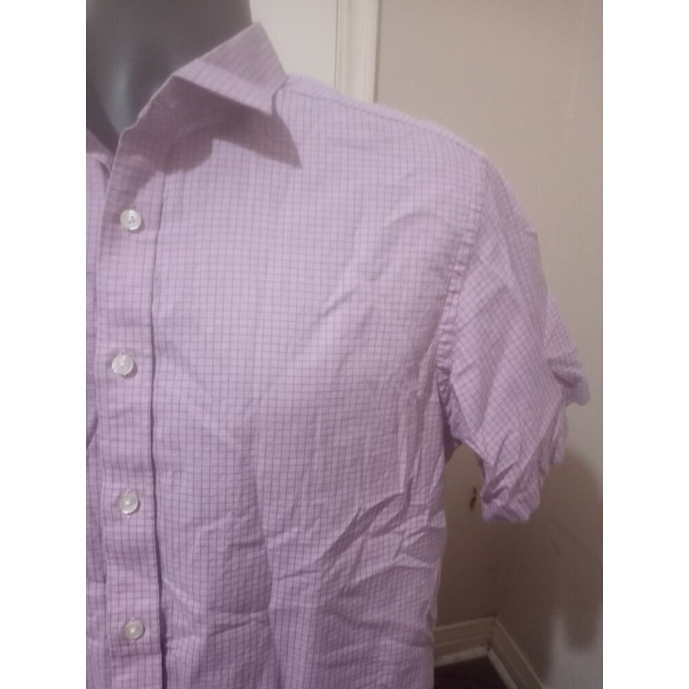 UNTUCKit Mens Shirt Medium M Lilac Purple Check Colonia Casual 100% Cotton - Picture 6 of 12
